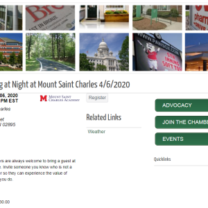 Networking at Night at Mount Saint Charles 4/6/2020