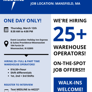 Medline Hiring Event : Warehouse Operators 